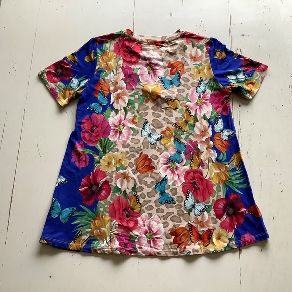 NWT Johnny Was Mayflower Butterflies Floral Swing Tee Size XS - Picture 2 of 7